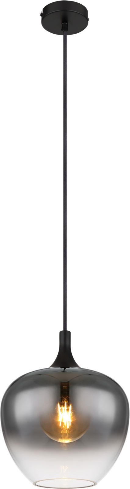 Hängeleuchte - schwarz-rauchfarben - Ø 24 cm