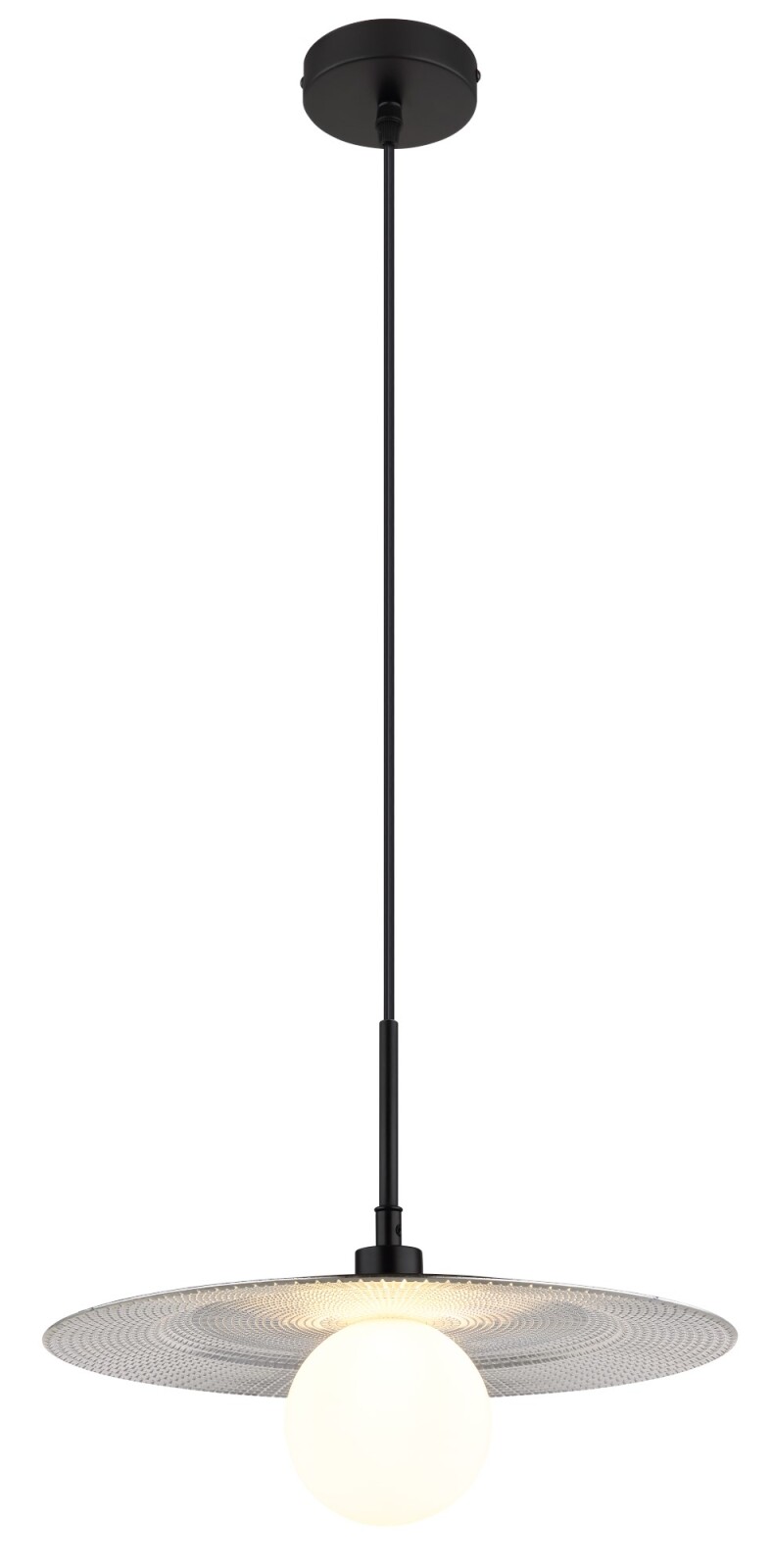 Hängeleuchte - silber - schwarz matt - 120 cm