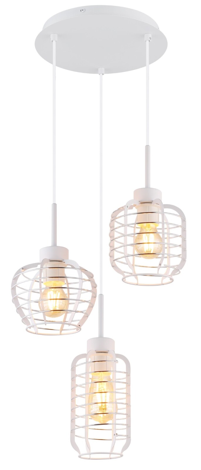 Hängeleuchte - weiß matt - chromfarben - 3-flammig - Ø 37,5 cm