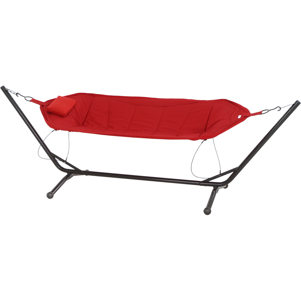 Hängematte PANAMA - rot-grau - Stahl