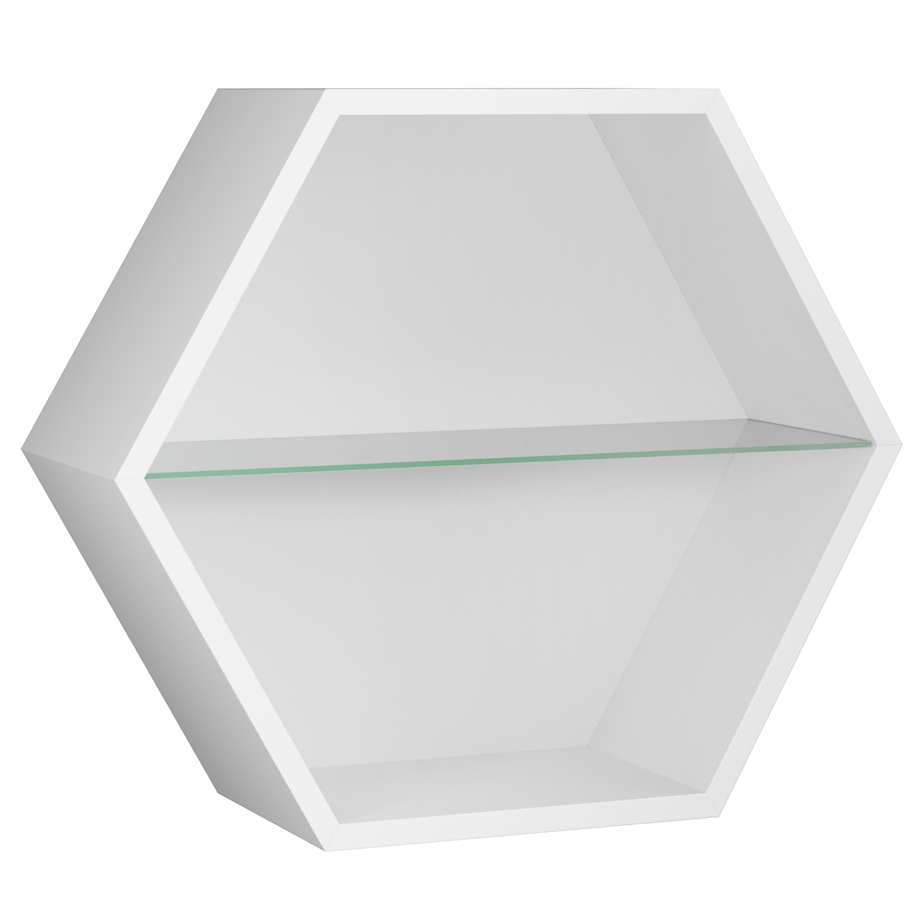 Hängeregal - weiß matt - Glasablage - 51 cm