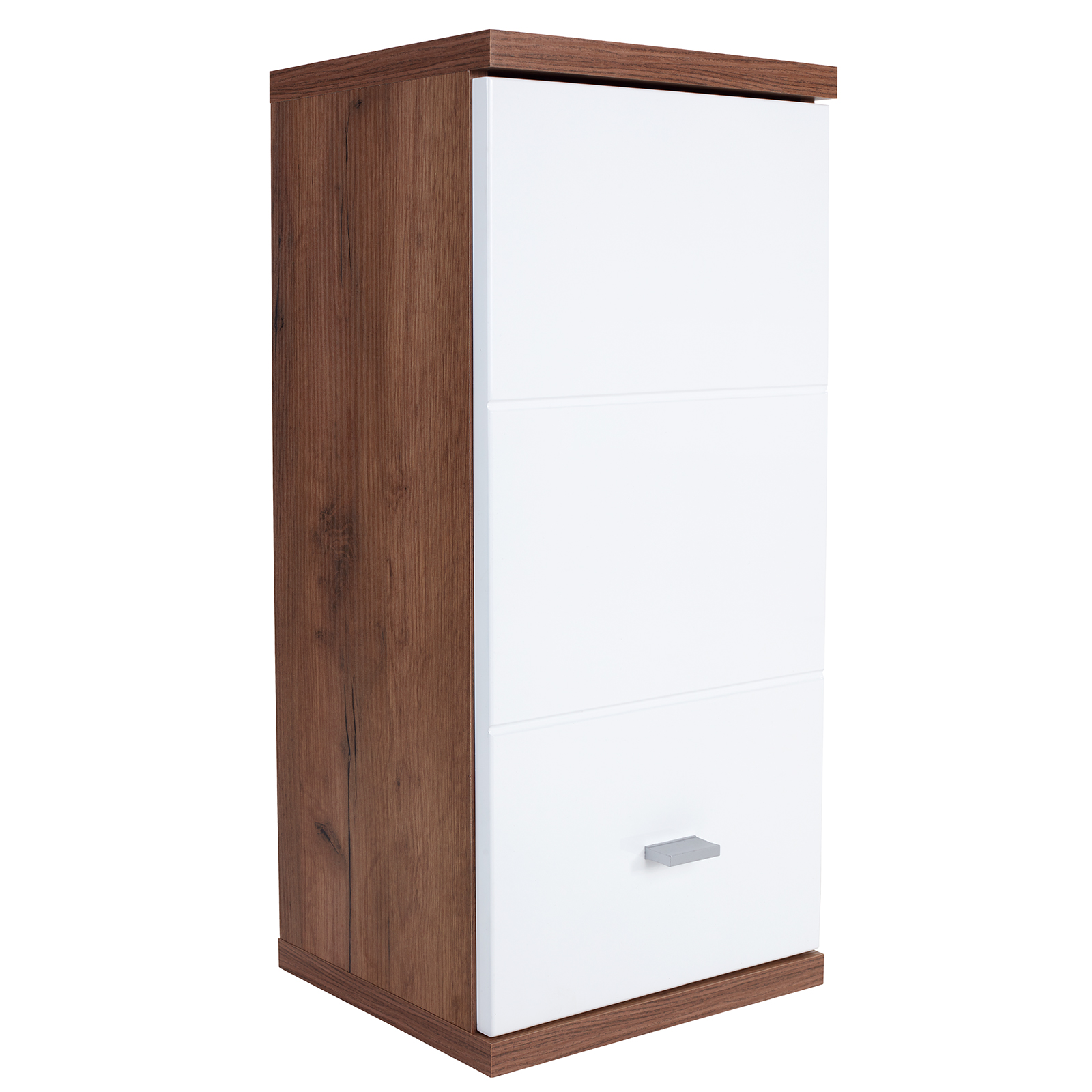 Hängeschrank - Eiche Kraft dunkel - weiß Hochglanz - 35 cm