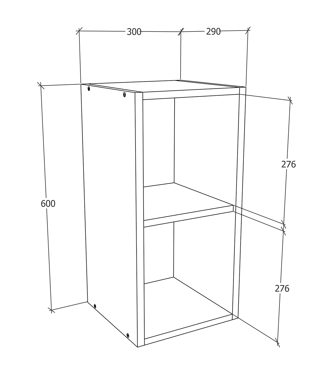 Hängeschrank ESILO - anthrazit - weiß - 30 cm