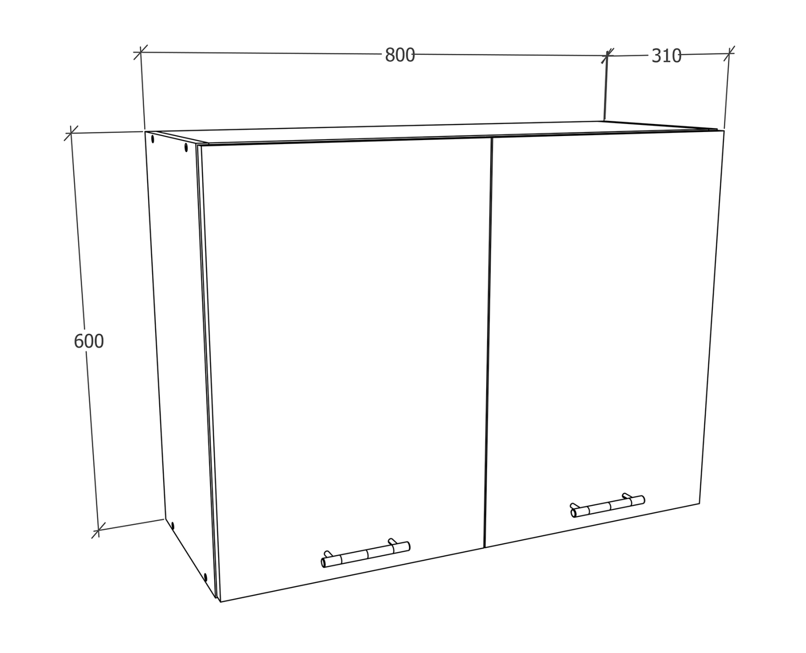 Hängeschrank ESILO - Sonoma Eiche - weiß - 60 cm