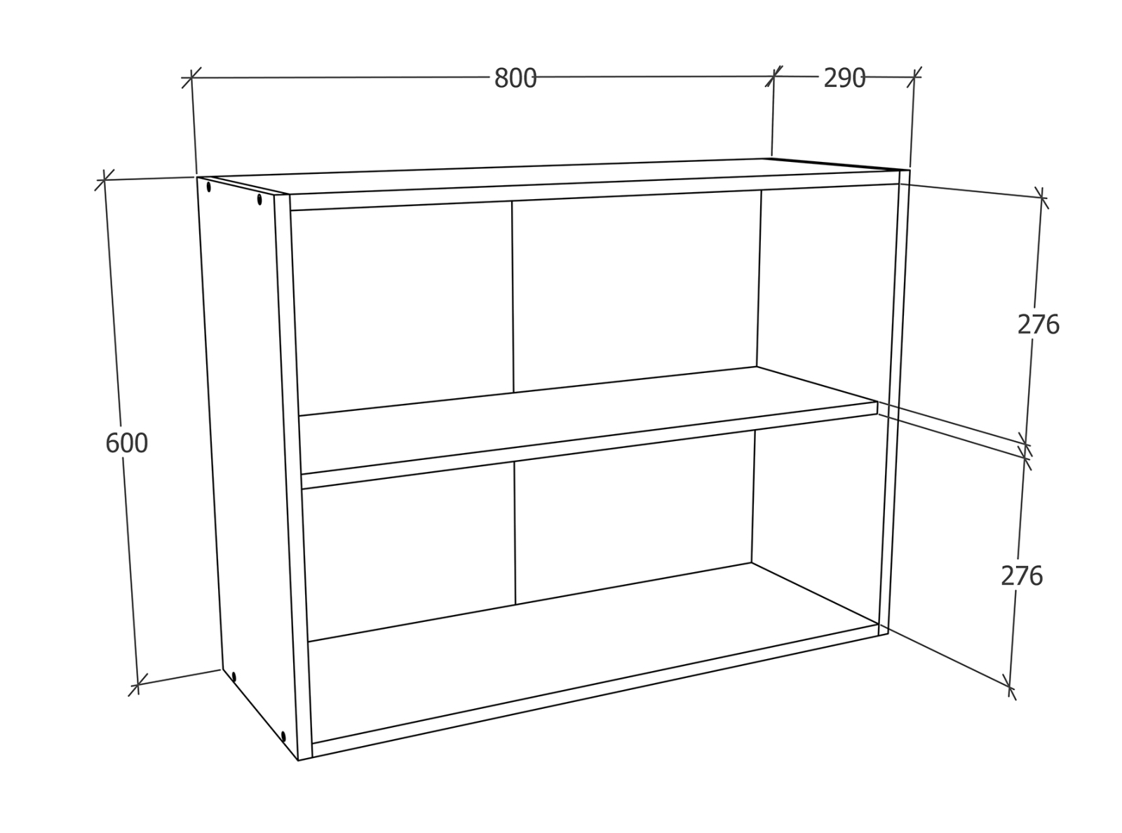 Hängeschrank ESILO - Sonoma Eiche - weiß - 60 cm