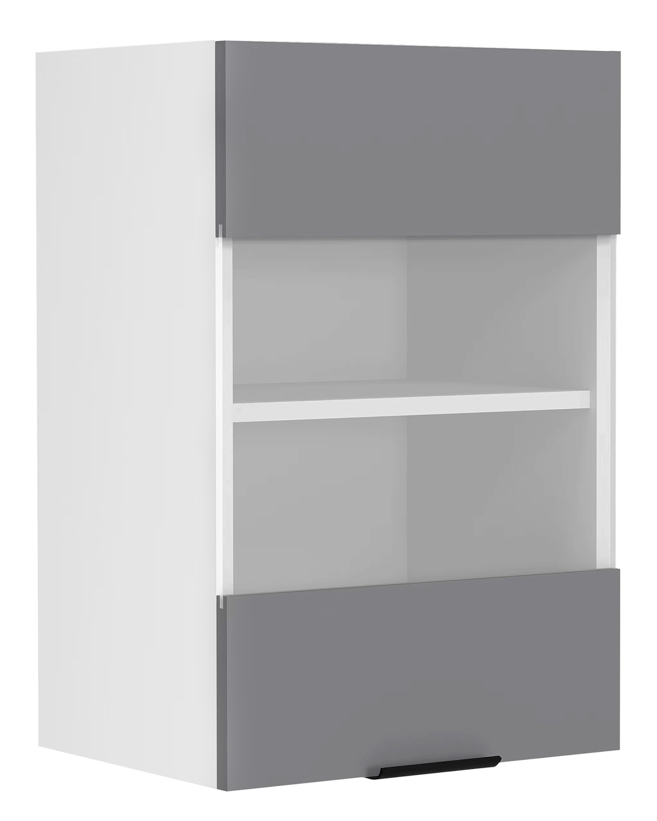 Hängeschrank FASOLA - weiß-anthrazit - mit Glaseinsatz - 40 cm