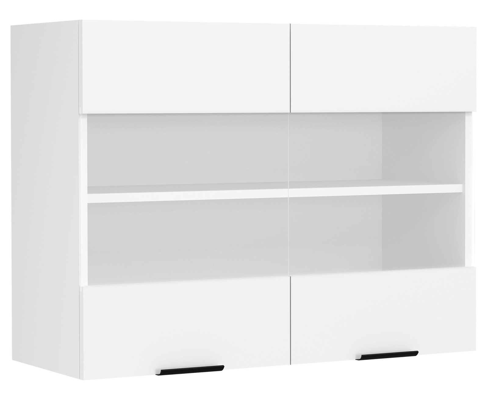 Hängeschrank FASOLA - weiß - mit Glaseinsatz - 80 cm