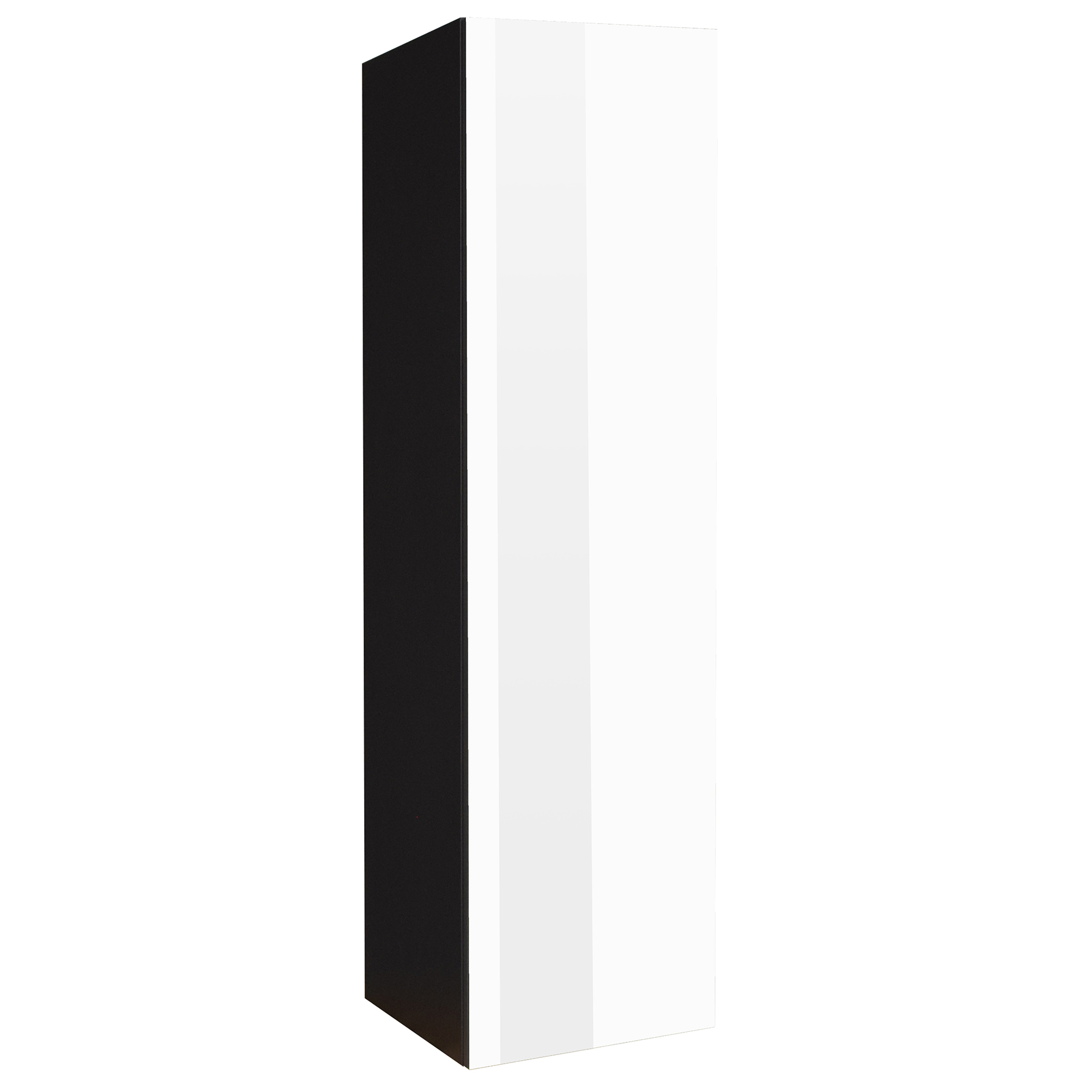 Hängeschrank - ice white - graphit matt - Glasfront - eine Tür