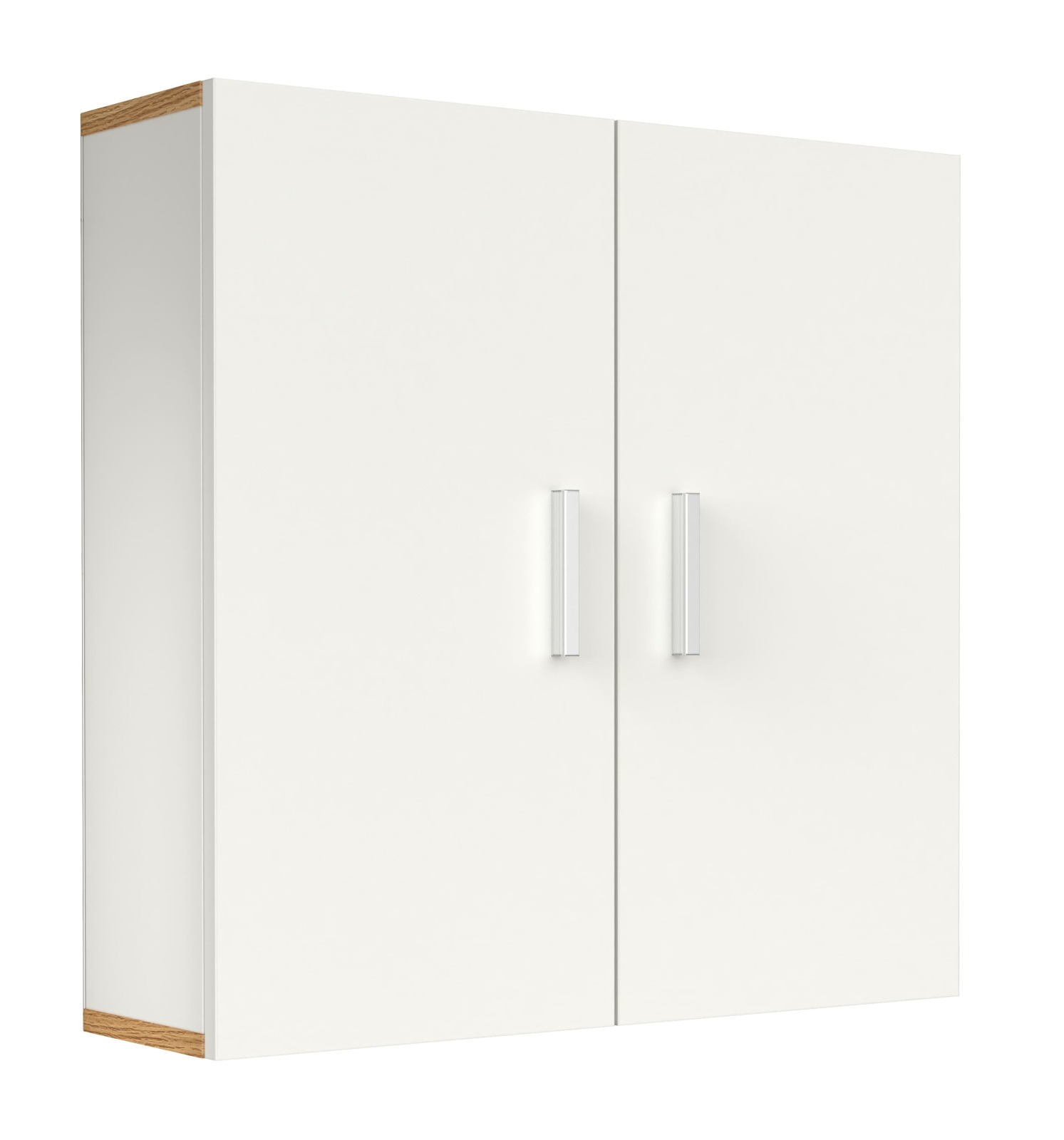 Hängeschrank LANDOS - weiß - Honig Eiche - 2 Drehtüren