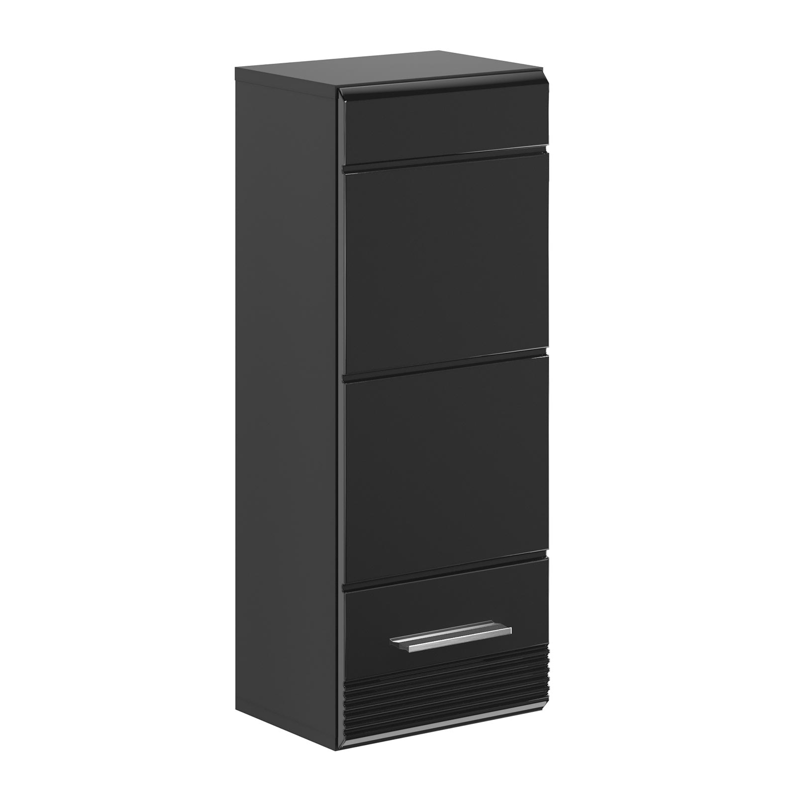 Hängeschrank LINUS - schwarz-schwarz Hochglanz - 30 cm
