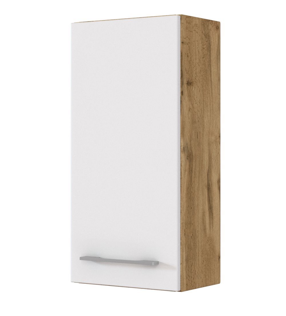 Hängeschrank LIVORNO - weiß matt - Wotaneiche - 30 cm