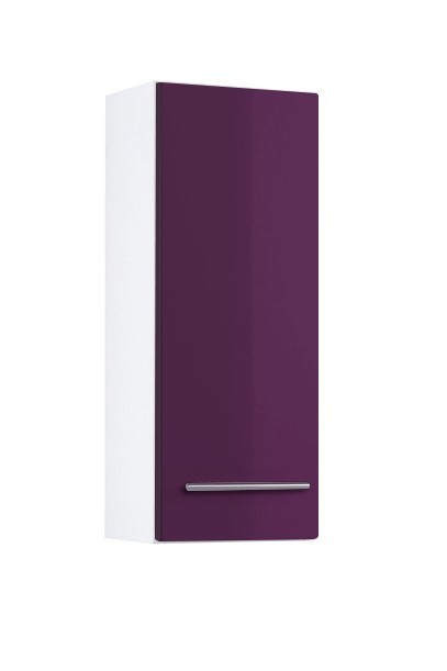 Hängeschrank PARMA - aubergine Hochglanz - weiß - 25 cm