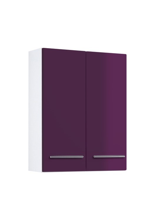 Hängeschrank PARMA - aubergine Hochglanz - weiß - 50 cm