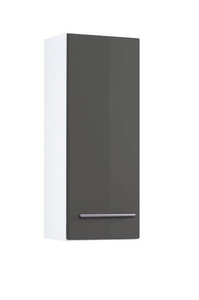 Hängeschrank PARMA - grau Hochglanz - weiß - 25 cm