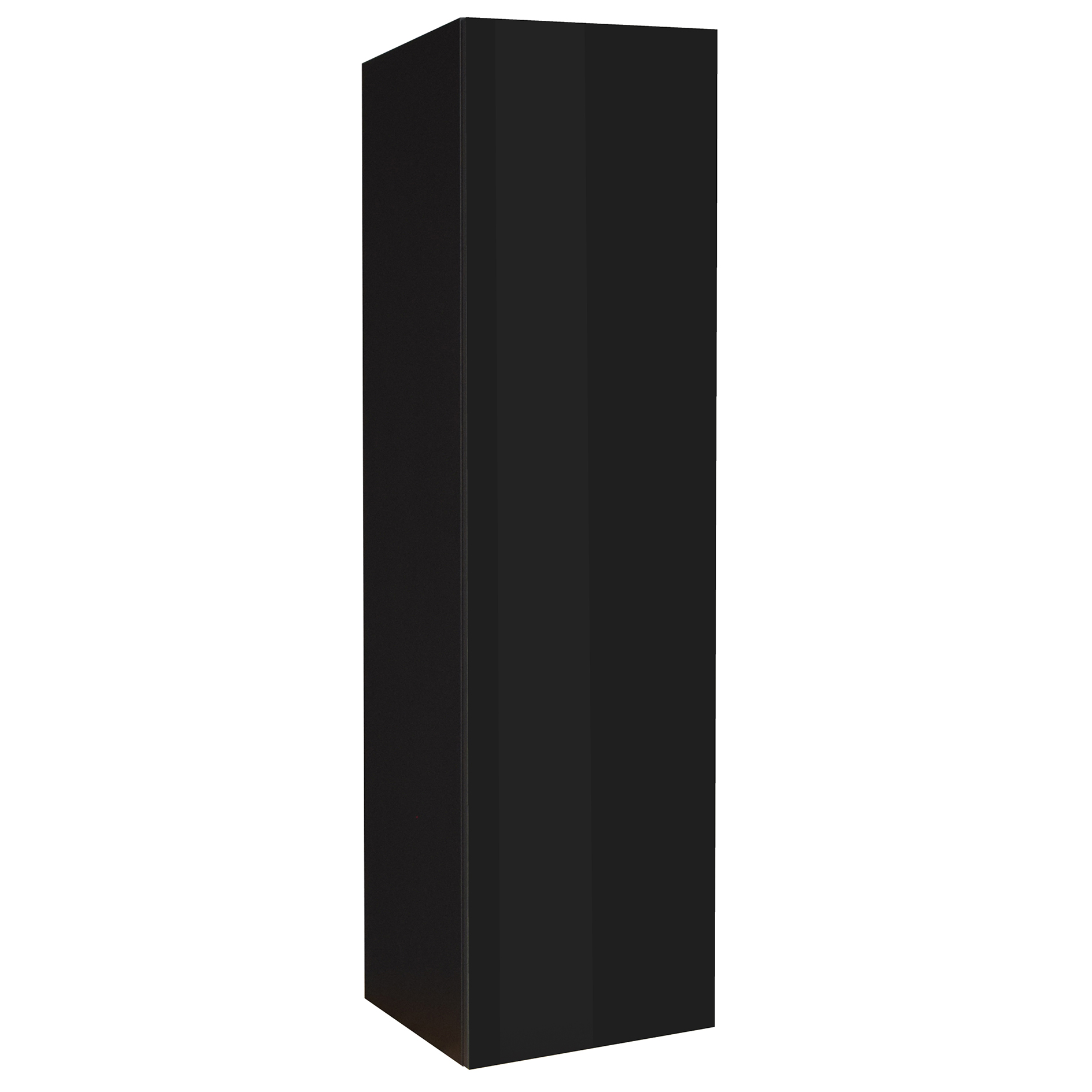 Hängeschrank - schwarz - graphit matt - Glasfront - eine Tür