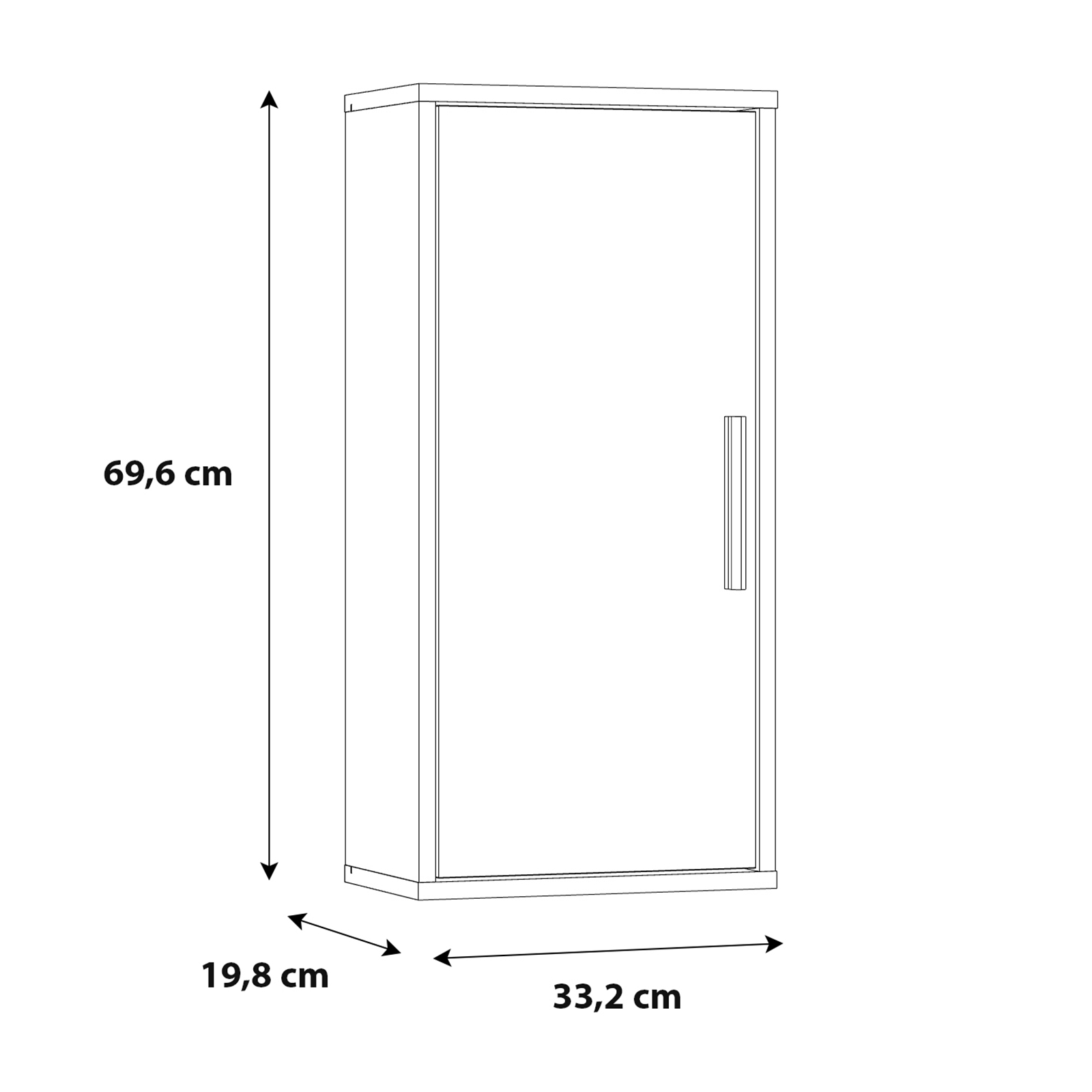 Hängeschrank - Sonoma Eiche - weiß - 33 cm breit