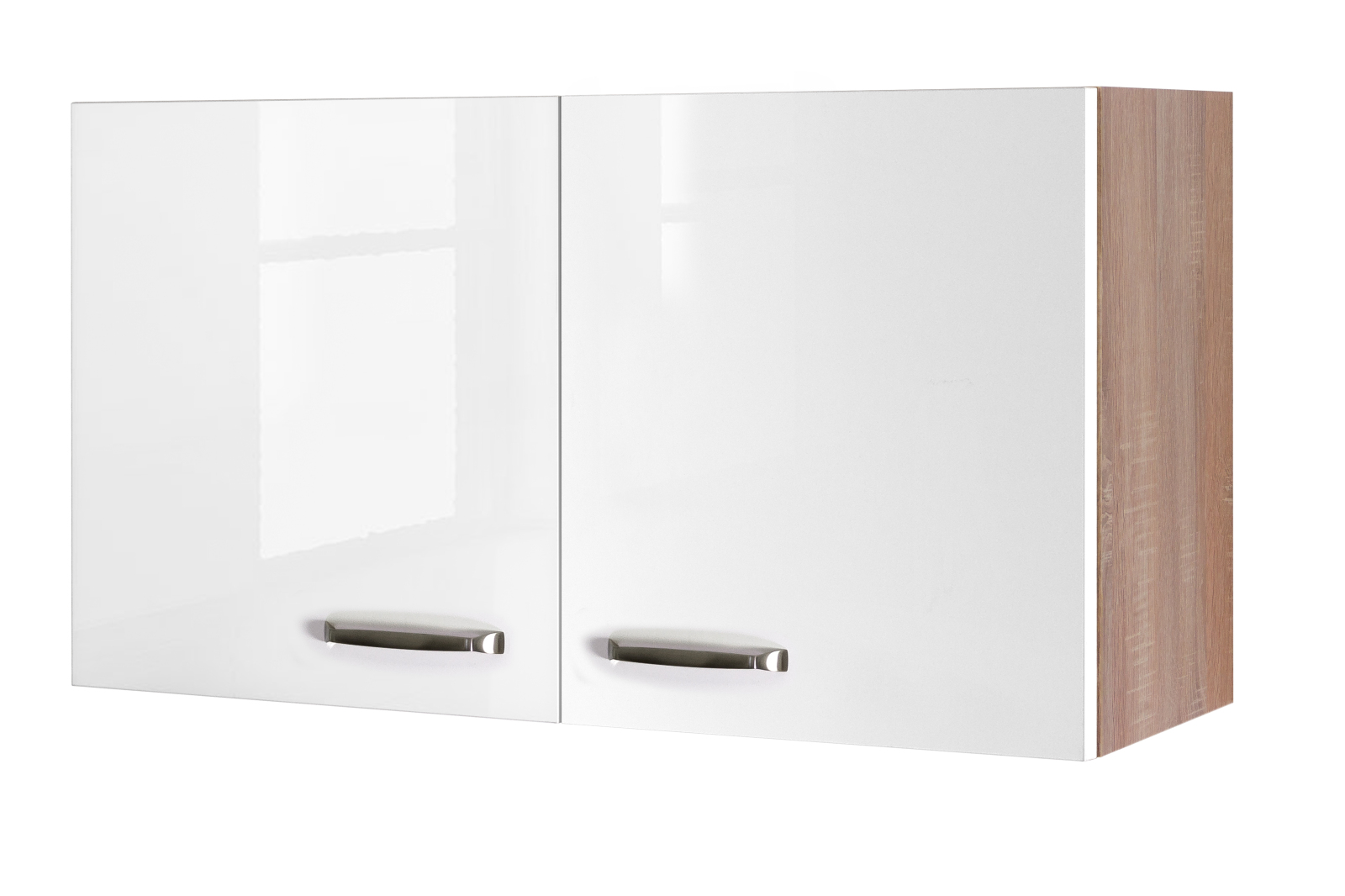 Hängeschrank VALERO - weiß Hochglanz-Sonoma Eiche - 100 cm