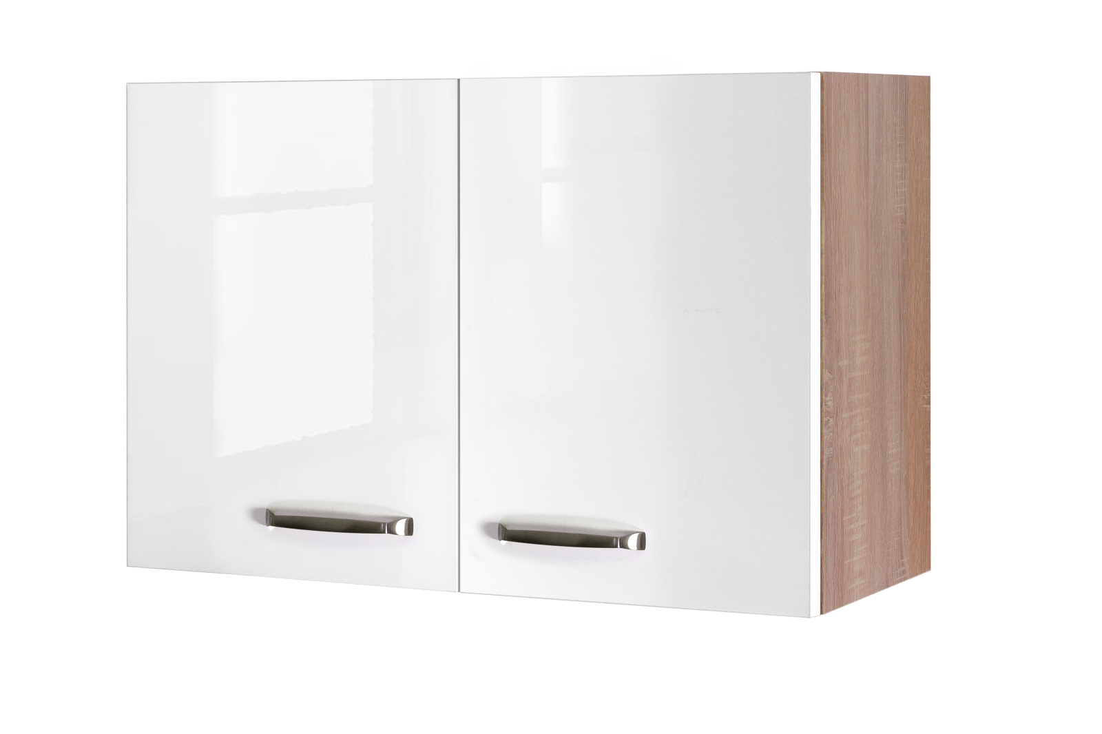 Hängeschrank VALERO - weiß Hochglanz-Sonoma Eiche - 80 cm
