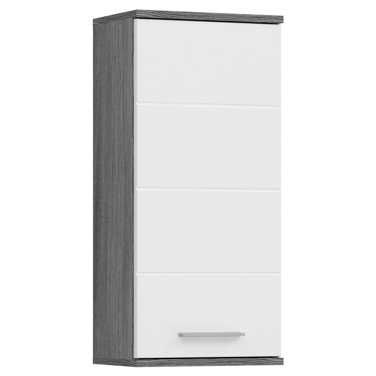 Hängeschrank - weiß Hochglanz - Rauchsilber - 35 cm