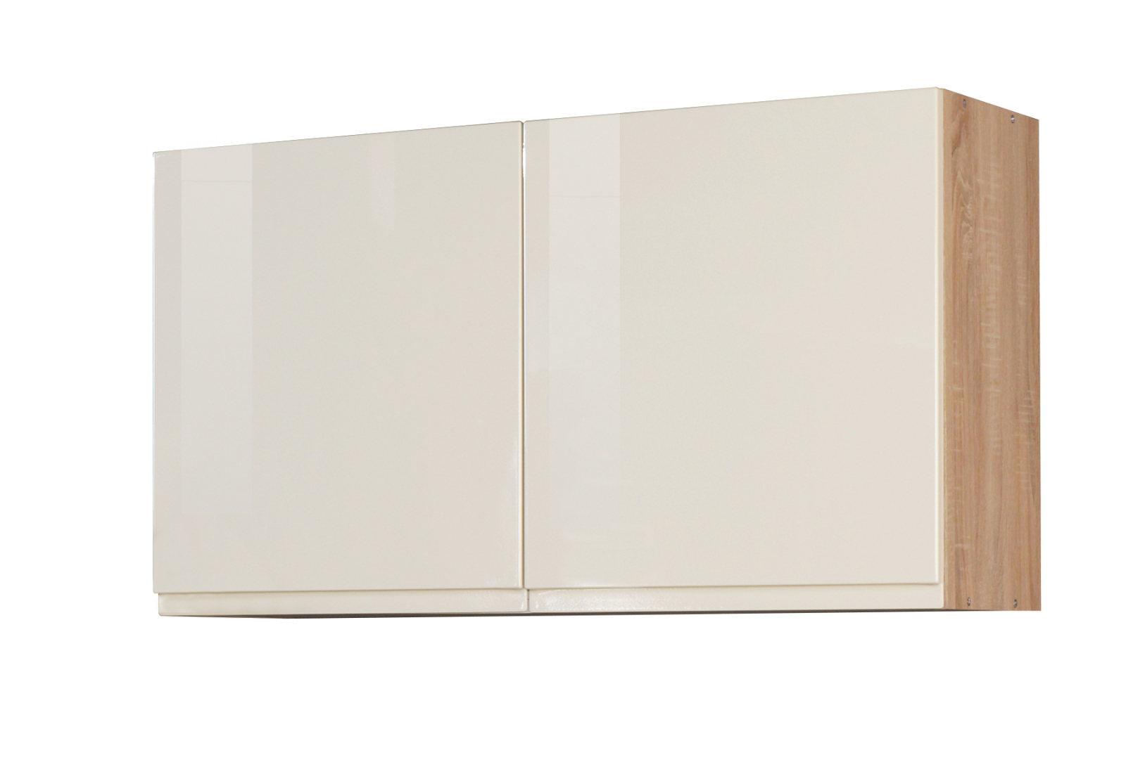 Hängeschrank WIEN - creme Hochglanz - Eiche Sonoma - 100 cm