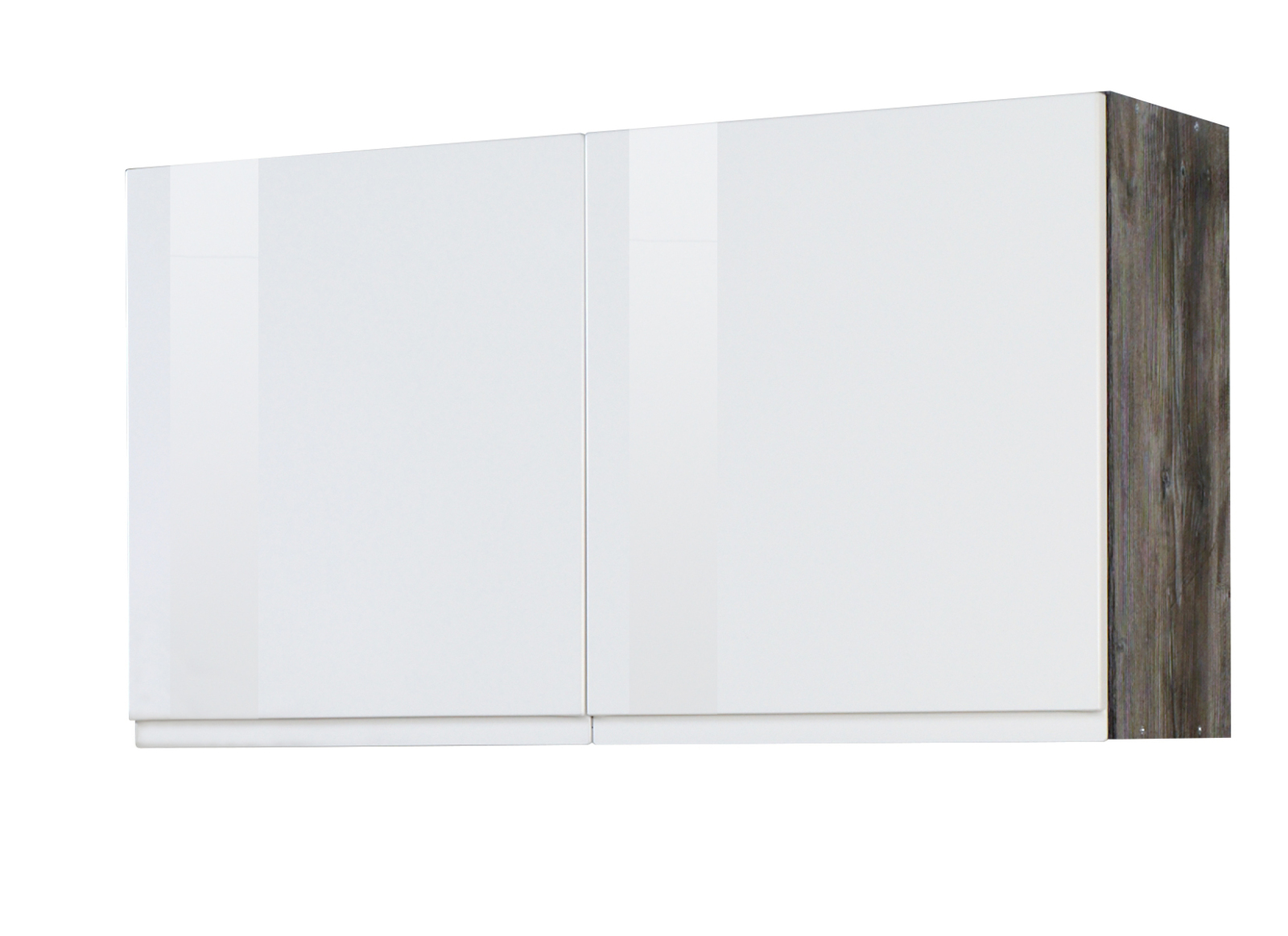 Hängeschrank WIEN - weiß Hochglanz - Eiche Vintage - 100 cm