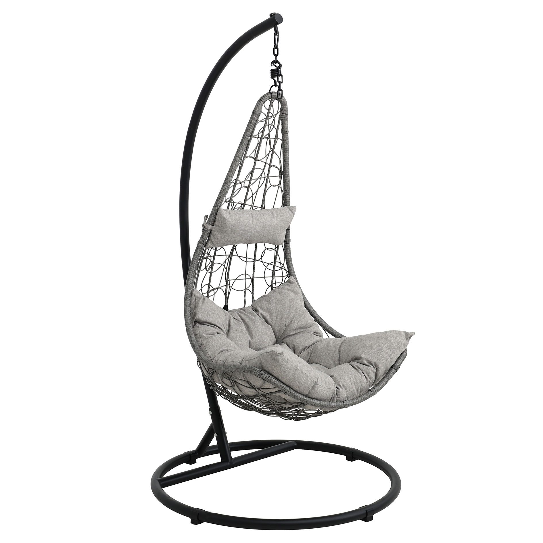 Hängesessel - anthrazit - grau - 195 cm hoch