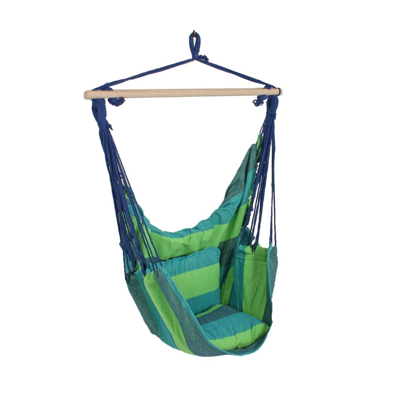 Hängesessel TOBAGO - blau-grün - mit 2 Kissen
