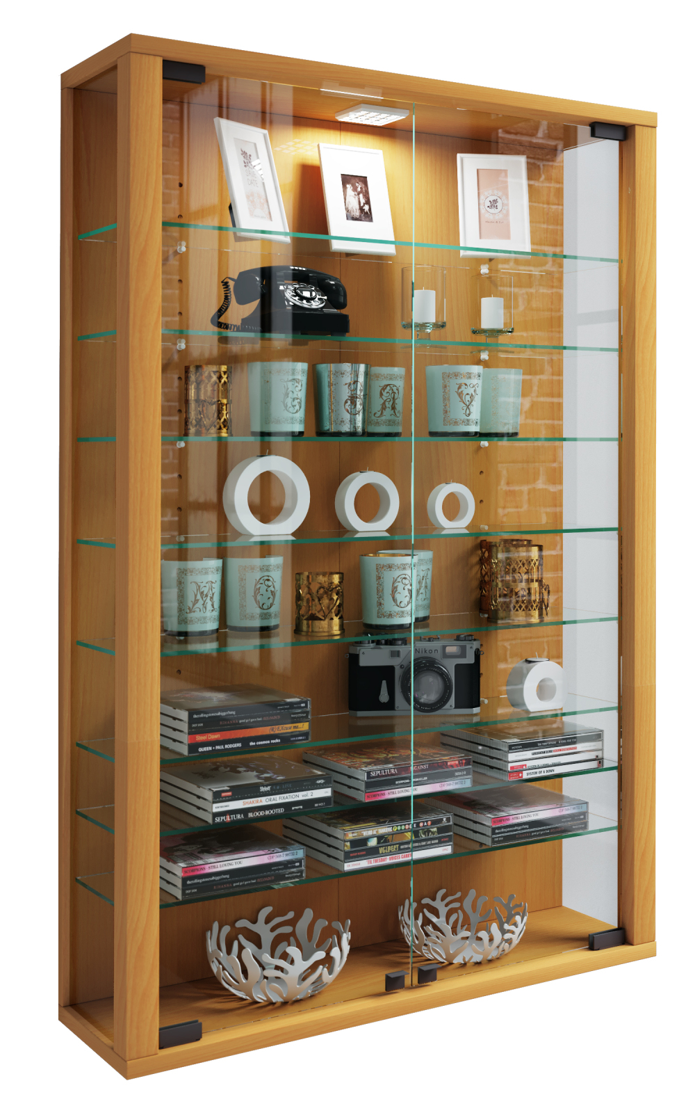 Hängevitrine VITROSA MINI - Buche - ohne Beleuchtung