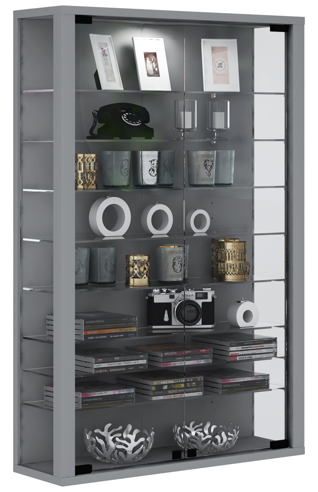 Hängevitrine VITROSA MINI - silber - ohne Beleuchtung