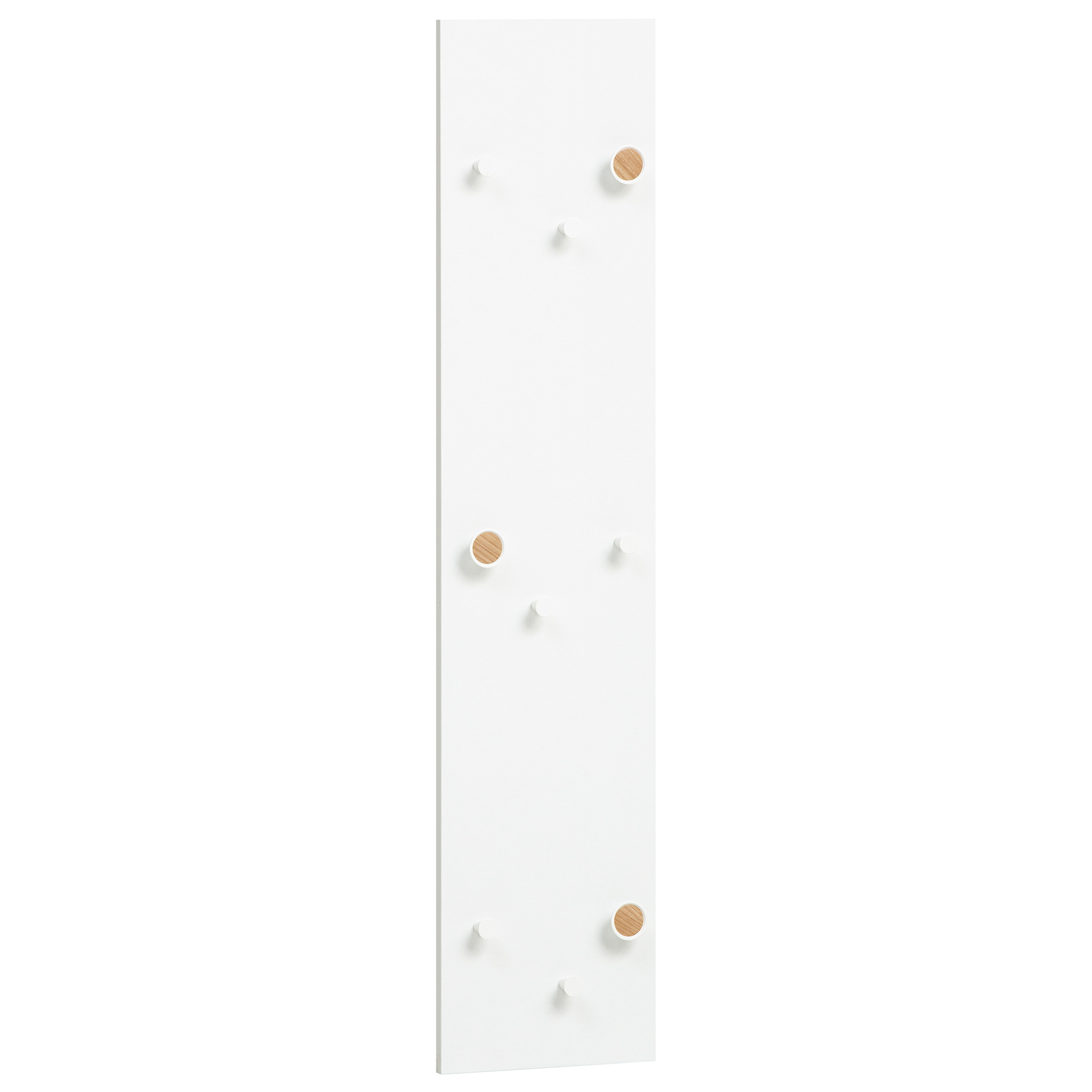 Hakenpaneel - weiß matt - 9 Haken - 109 cm hoch