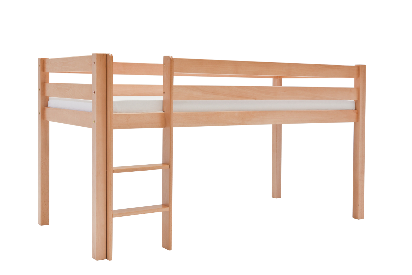 Halbhochbett ALEX - Buche massiv - 90x200 cm