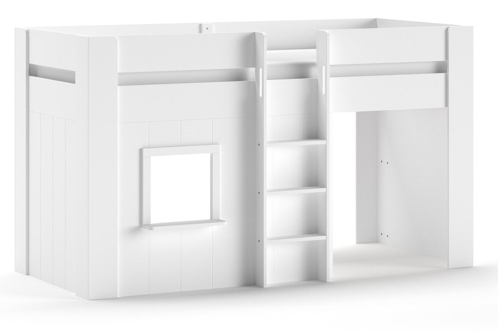 Halbhohes Spielbett RENO - weiß - 90x200 cm