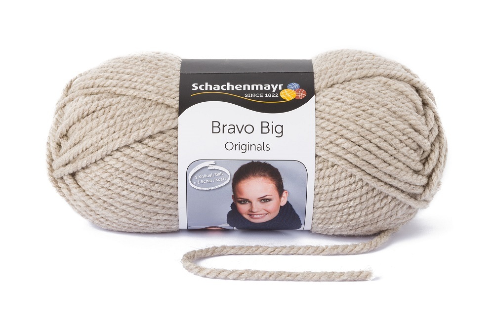 Handstrickgarn BRAVO BIG - leinen meliert - 200g