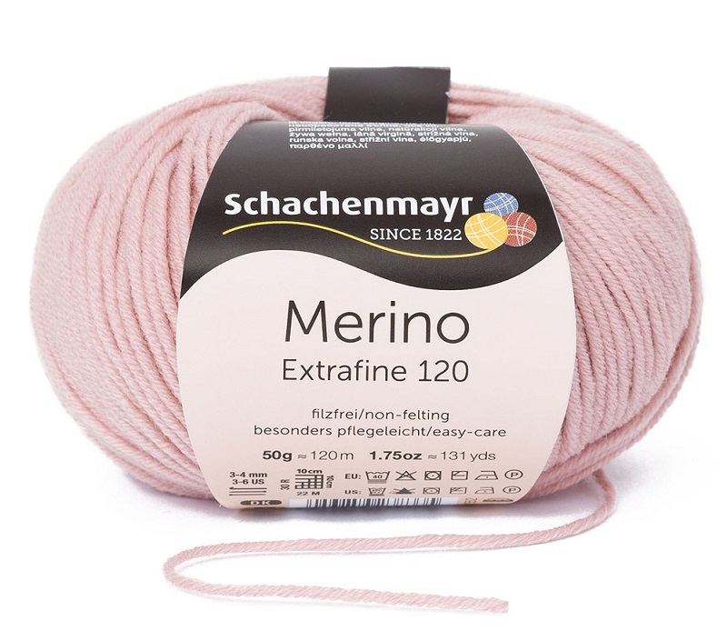 Handstrickgarn MERINO EXTRAFINE 120 - antikrosa - 50g