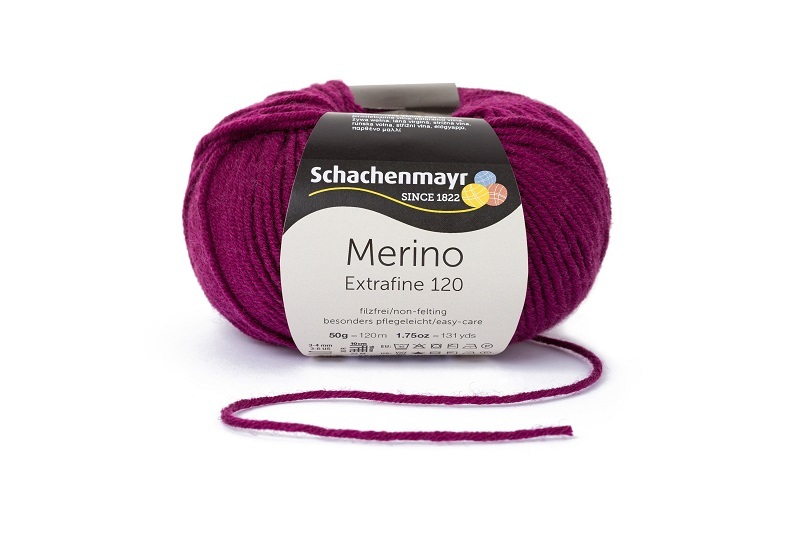 Handstrickgarn MERINO EXTRAFINE 120 - burgund - 50g