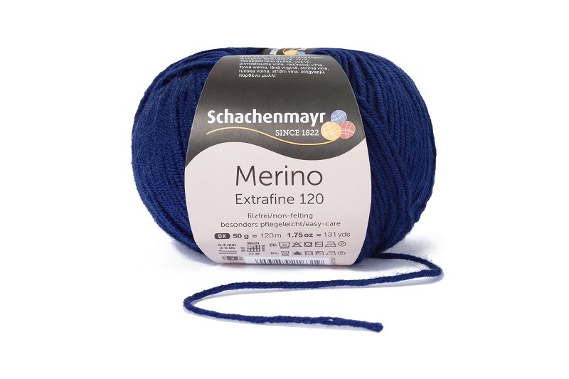 Handstrickgarn MERINO EXTRAFINE 120 - deep-blue - 50g