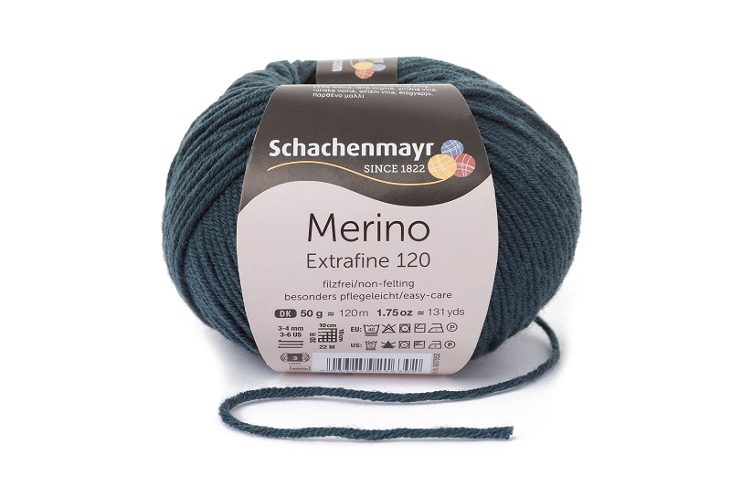 Handstrickgarn MERINO EXTRAFINE 120 - graugrün - 50g