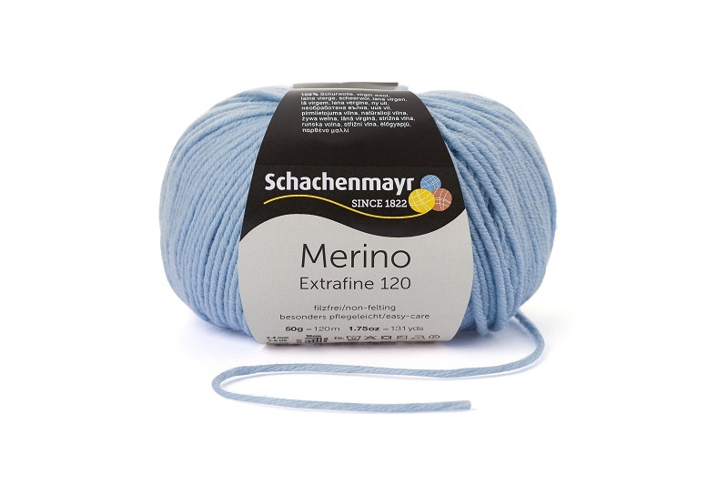 Handstrickgarn MERINO EXTRAFINE 120 - hellblau - 50g