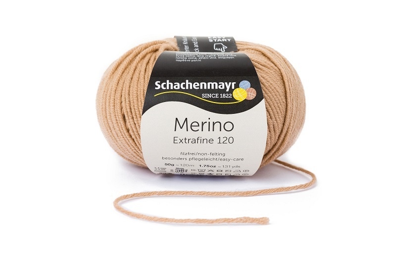 Handstrickgarn MERINO EXTRAFINE 120 - kamel - 50g