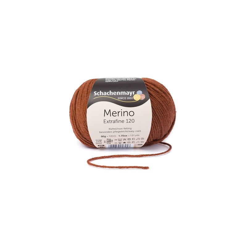 Handstrickgarn MERINO EXTRAFINE 120 - kupfer - 50g