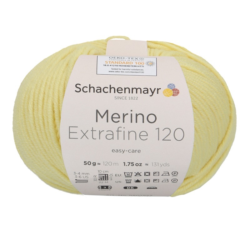 Handstrickgarn MERINO EXTRAFINE 120 - lemon - 50g