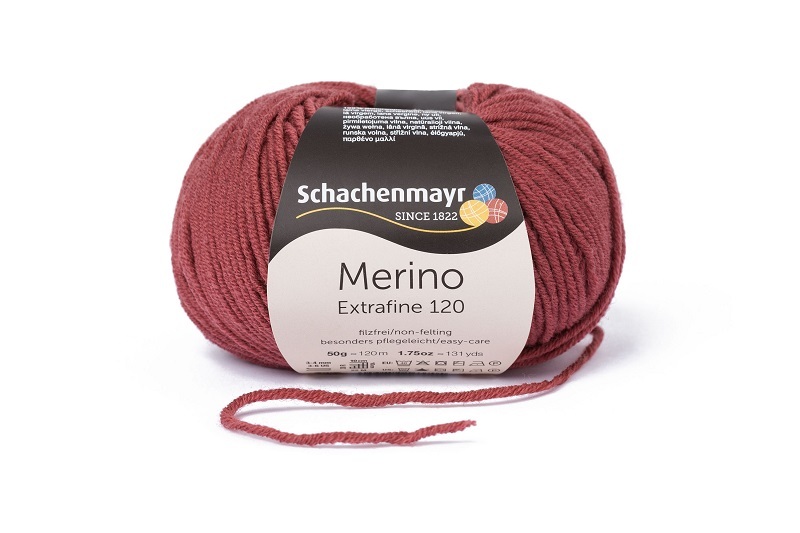 Handstrickgarn MERINO EXTRAFINE 120 - marsala - 50g