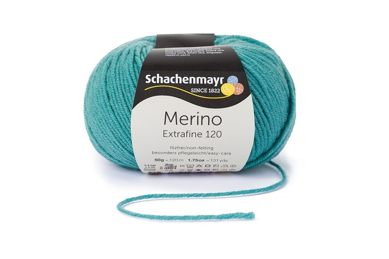Handstrickgarn MERINO EXTRAFINE 120 - meergrün - 50g