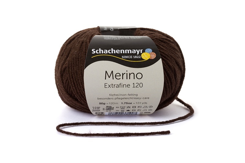 Handstrickgarn MERINO EXTRAFINE 120 - mocca - 50g