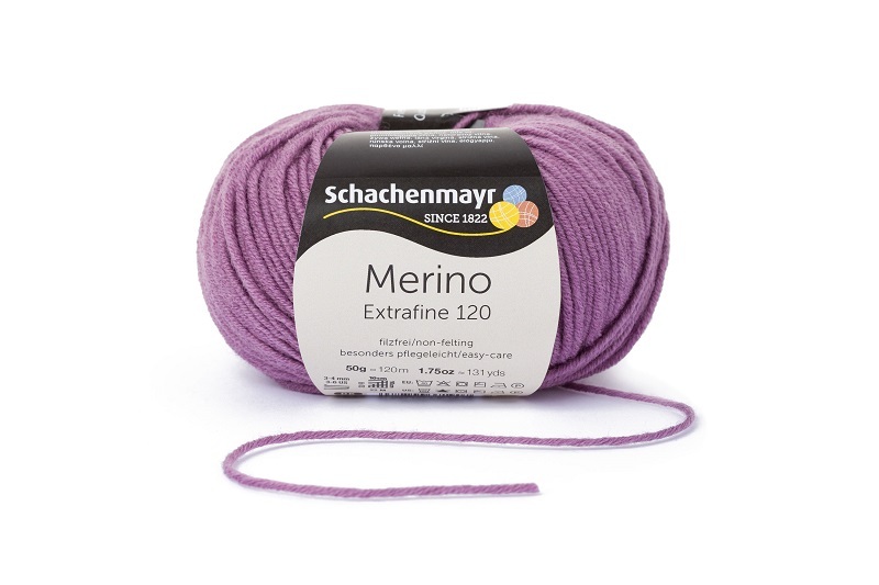 Handstrickgarn MERINO EXTRAFINE 120 - pflaume - 50g