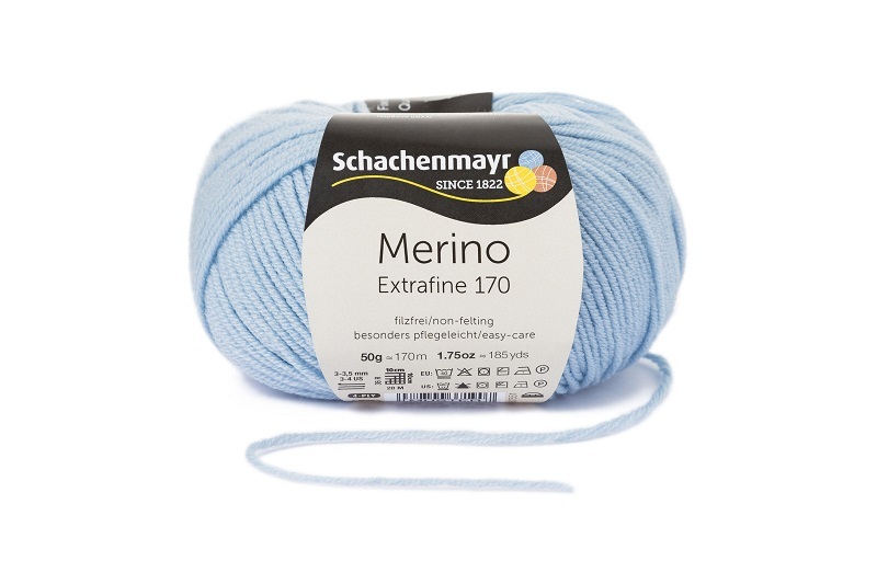 Handstrickgarn MERINO EXTRAFINE 170 - hellblau - 50g