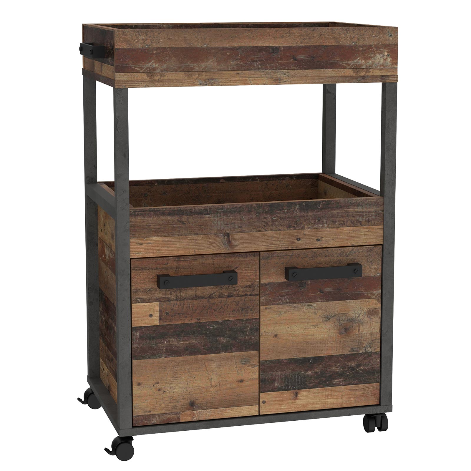 Hausbar - Old Wood Vintage - Betonoptik - auf Rollen