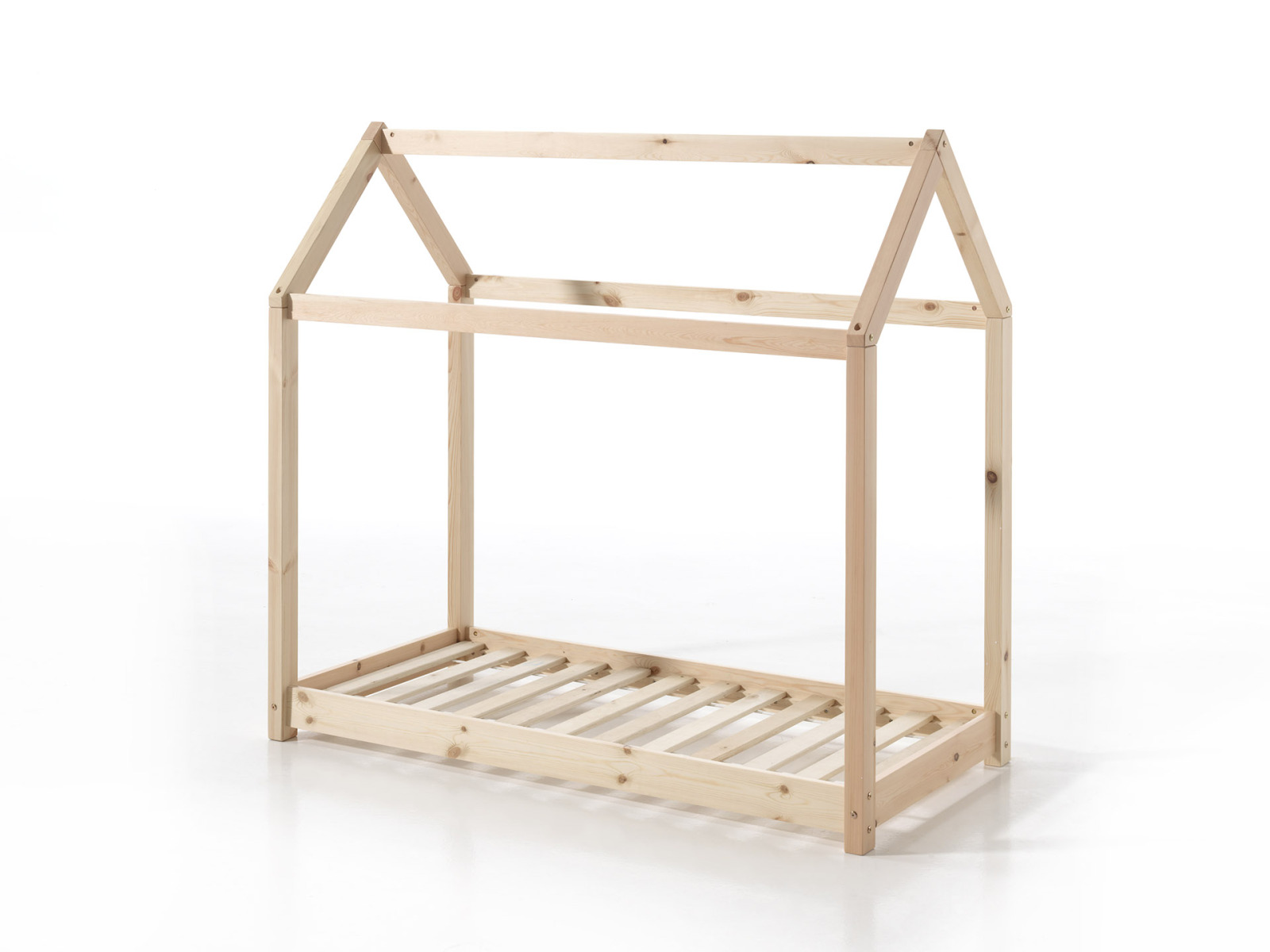 Hausbett CABANE - natur - Kiefer massiv - 70x140 cm