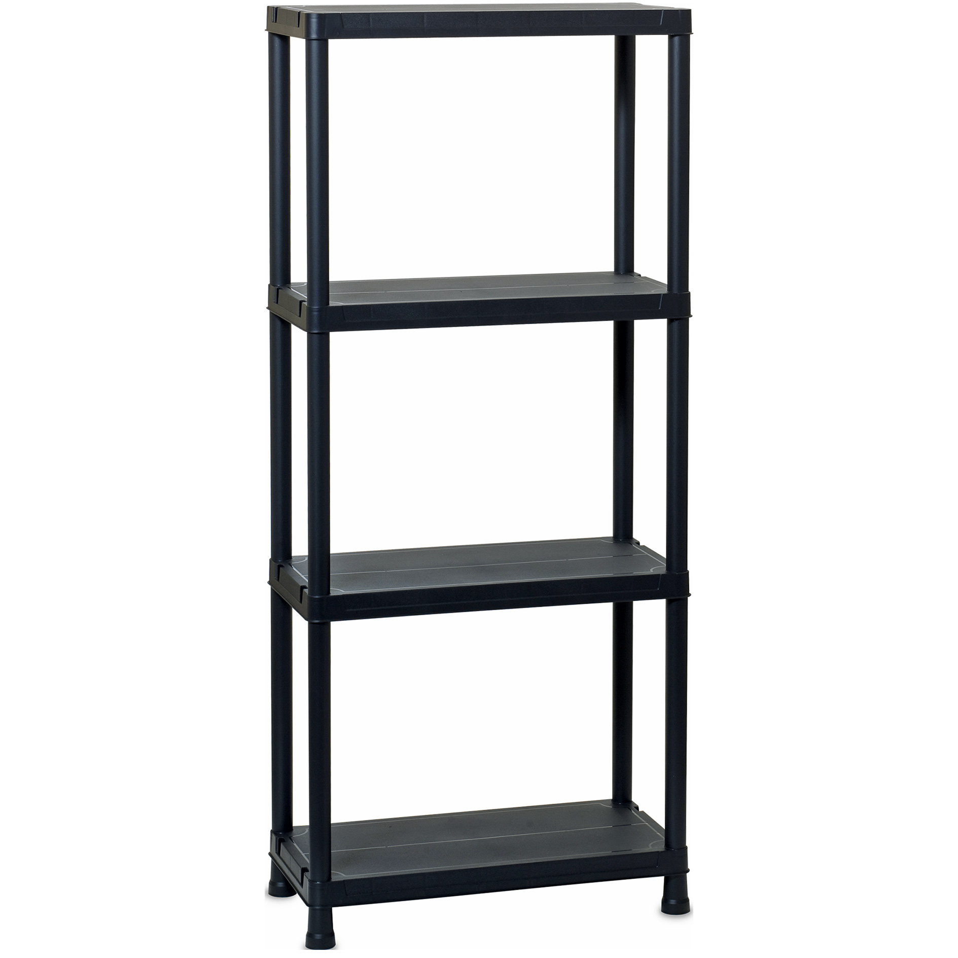 Haushaltsregal - schwarz - 4 Böden - 60 cm