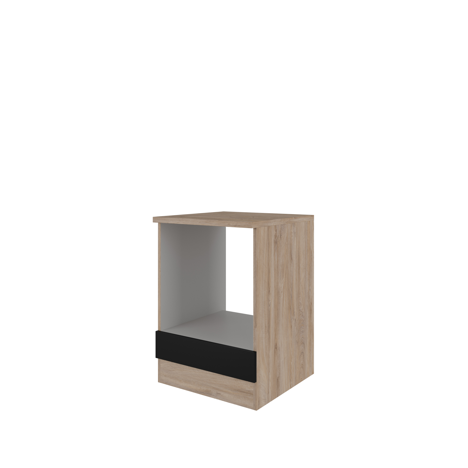 Herd-Umbauschrank CAPRI - Touch schwarz - Endgrain Oak - 60 cm
